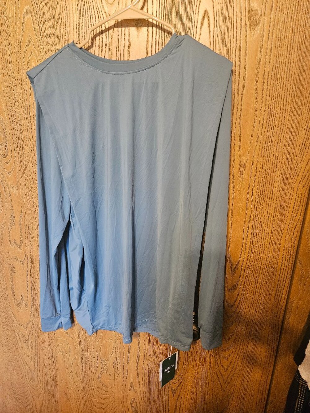 NWT Halara Lg Round Neck Long Sleeve Ruched Yoga Sports Top-UPF50+ - $27.95 MSRP